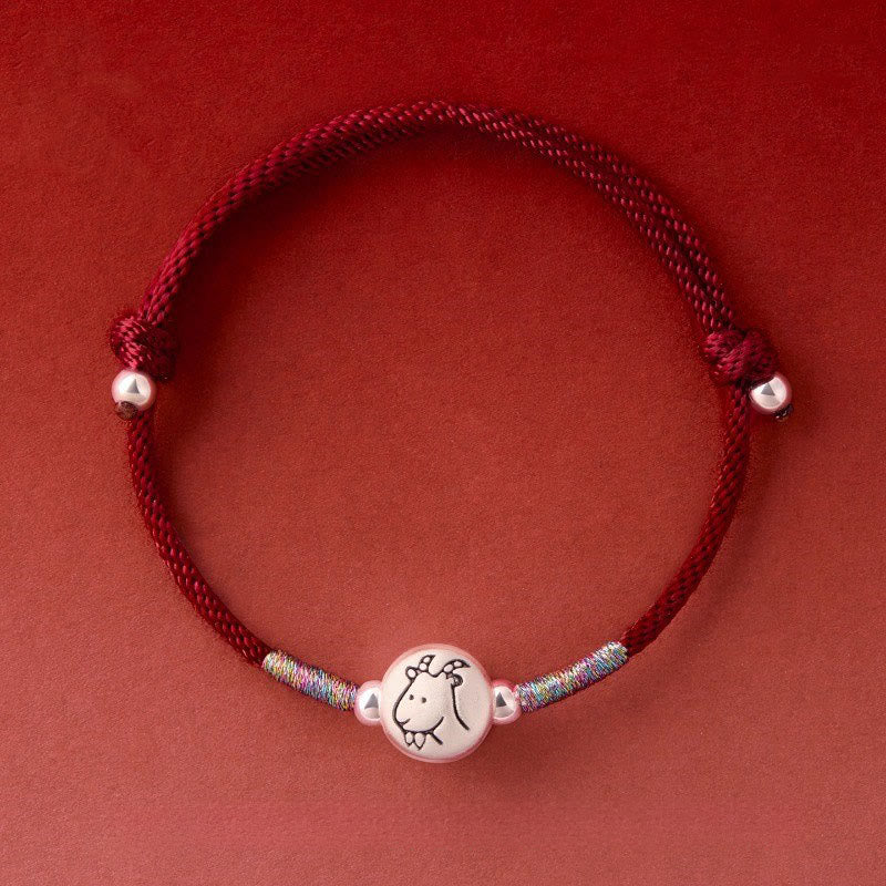 Armband Pferd Sterlingsilber Rote Schnur – Glück