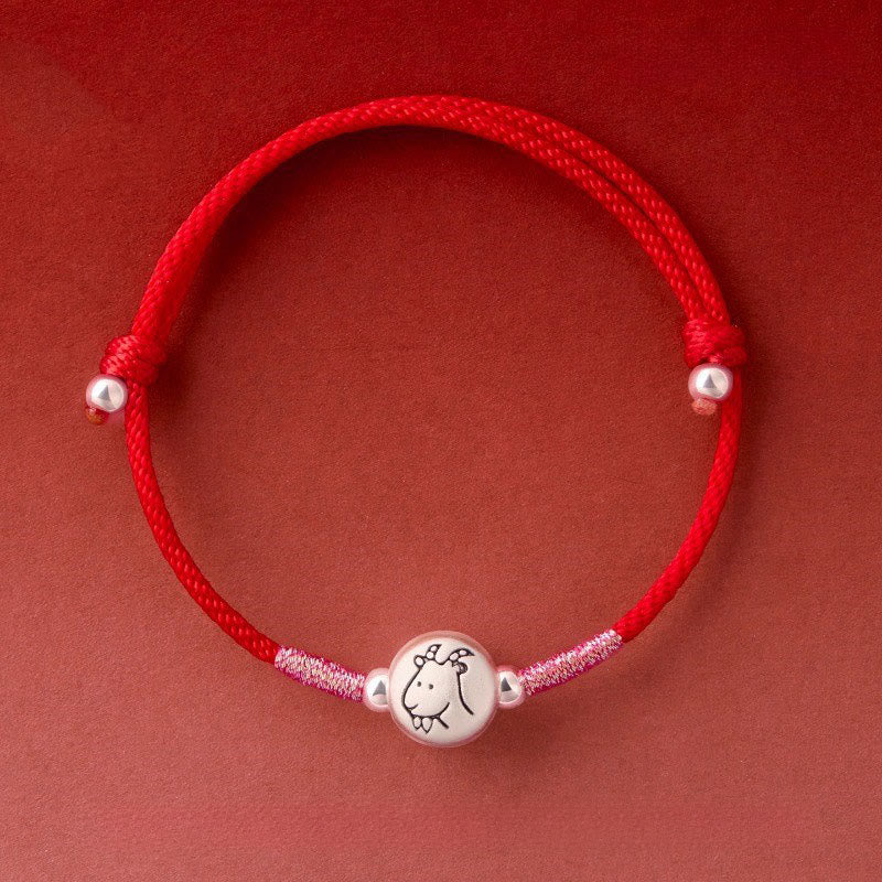 Armband Pferd Sterlingsilber Rote Schnur – Glück