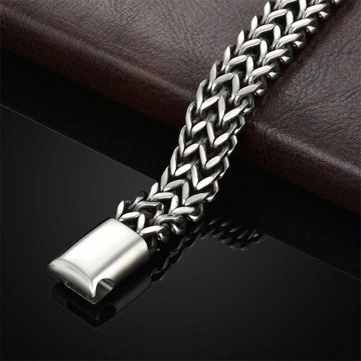 Armband Magnetisch Balance Energie Edelstahl Gliederkette silber Herren Schmuck