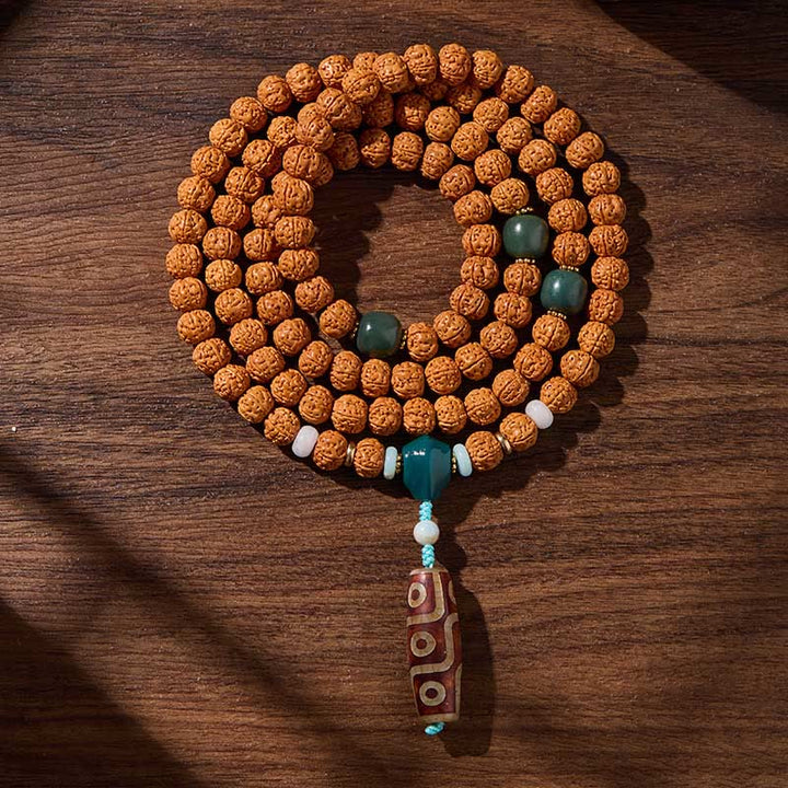 Armband Bodhi-Samen Dzi-Perle – Glück Peaceful years and good harvest