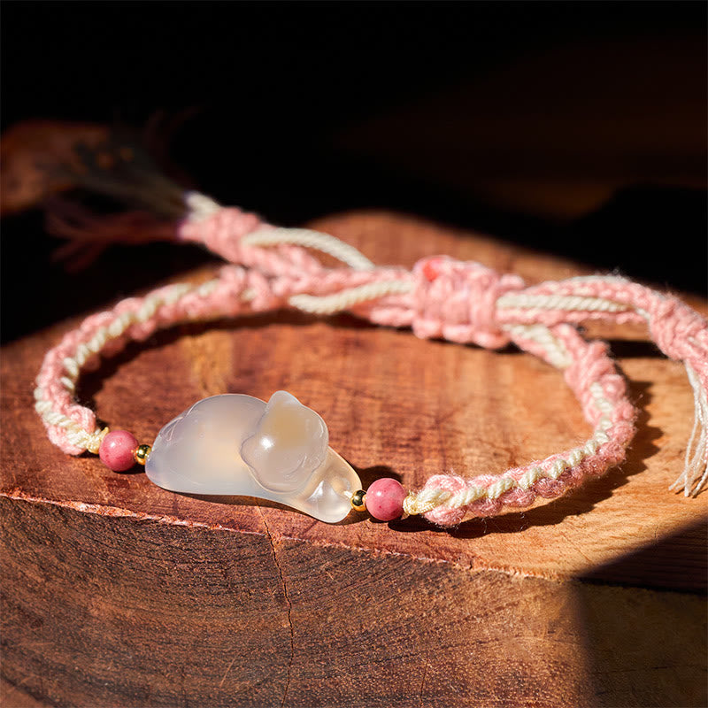 Armband Chalcedon Katze – Harmonie & Positivität