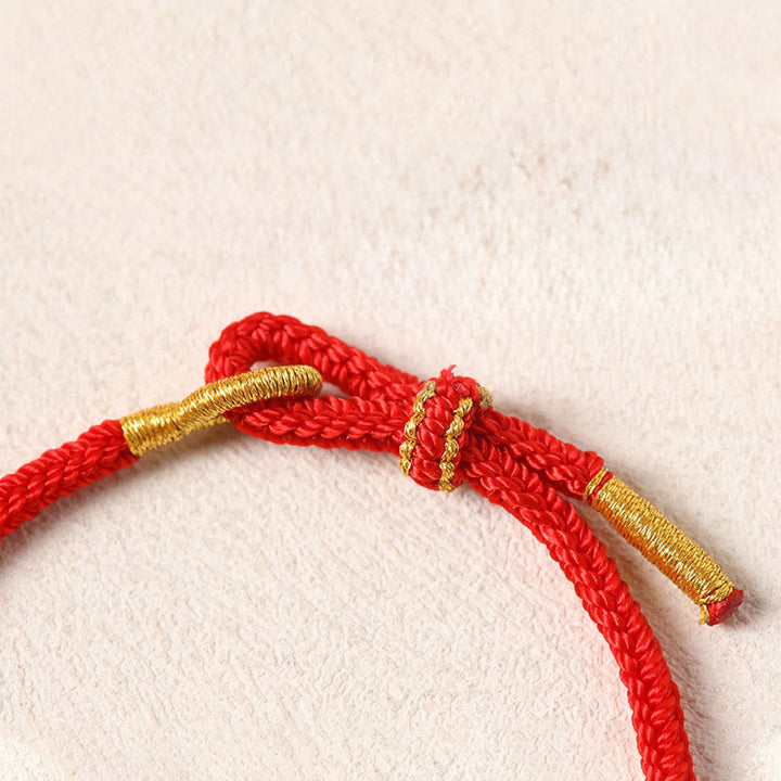 Armband Kupfer Fu-Zeichen roter Faden geknotet Glück Schutz Handgelenk