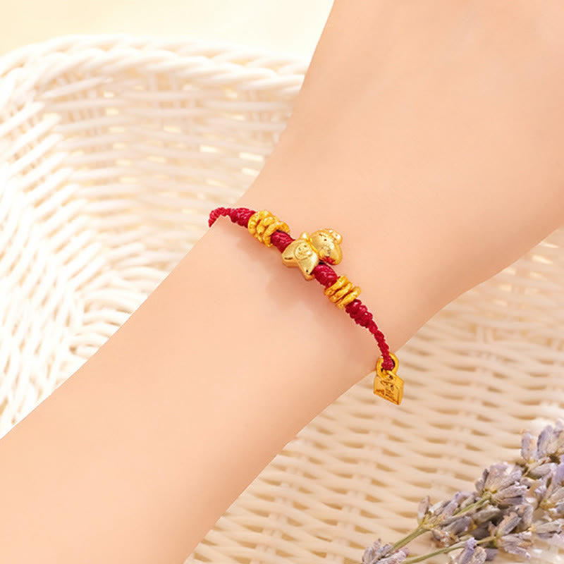 Armband Rote Schnur Legierung Pferd Erfolg Stärke getragen Handgelenk Glück