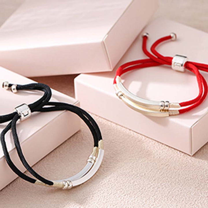 Armband Sterlingsilber Rote Schnur verstellbar elegant Schmuck Geschenk Handgelenk