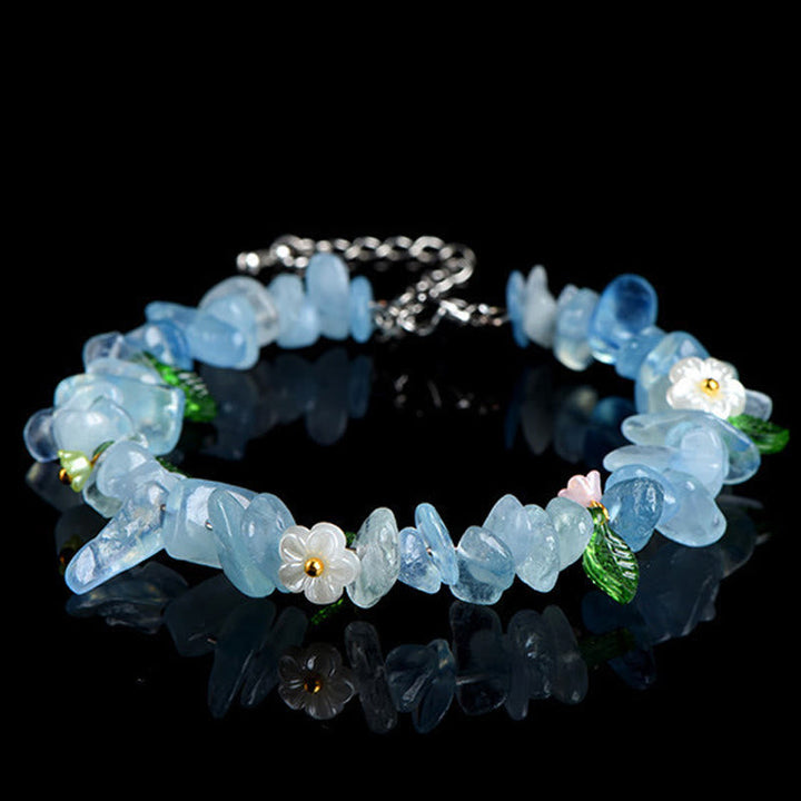 Armband Erdbeerquarz Aquamarin
