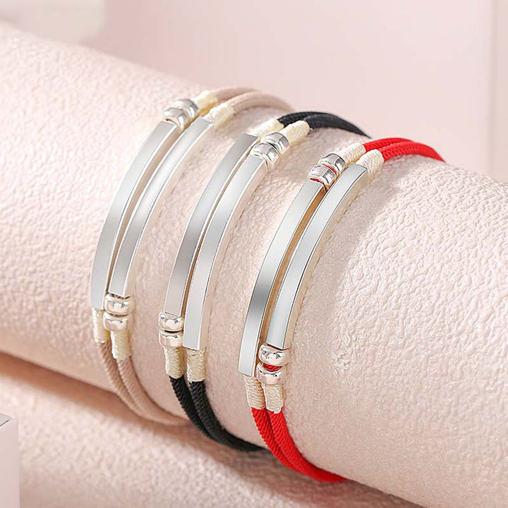 Armband Sterlingsilber Rote Schnur drei Farben verstellbar Glücksbringer Handgelenk Schmuck