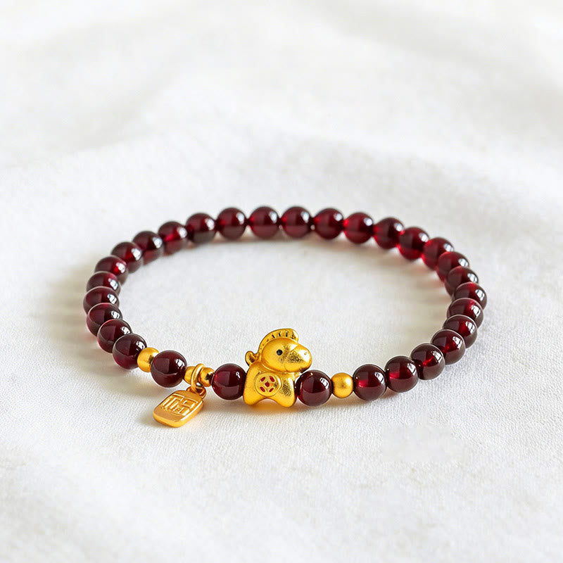 Armband Granat Fu-Zeichen – Schutz