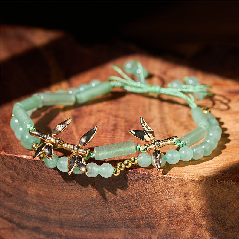 Armband Grüner Aventurin Bambus – Stärke & Balance