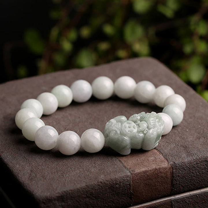 Armband Jade Pixiu Glück Wohlstand Energie Schutz Fengshui Handgelenk Perlen