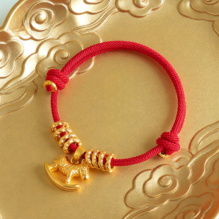 Armband Jahr Des Pferdes Pferd Anhänger rote Schnur Glück Schutz