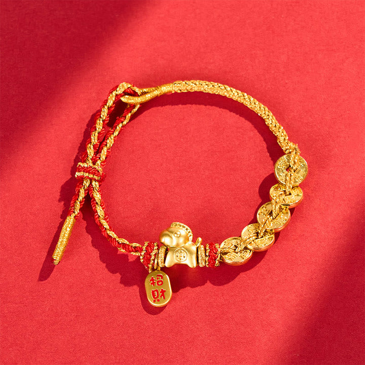Armband Jahr Des Pferdes Rot Glück Energie goldenes Pferd Handgelenk