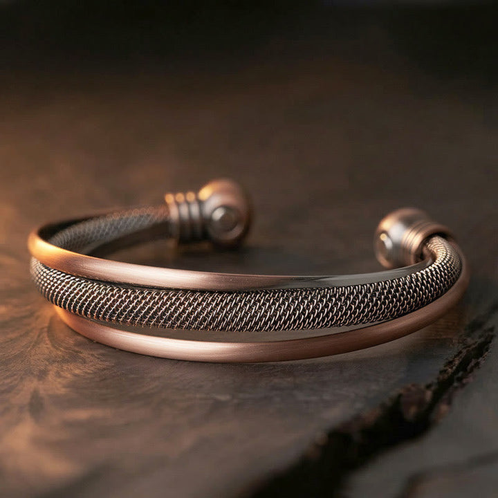 Armband Kupfer Blume – Glück & Balance & Energie Smooth Edge(Inner Diameter: 59mm)