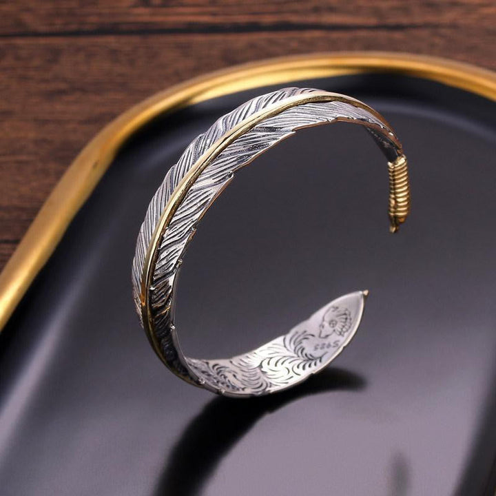 Armband Kupfer Buddha Federmuster – Glück & Reichtum