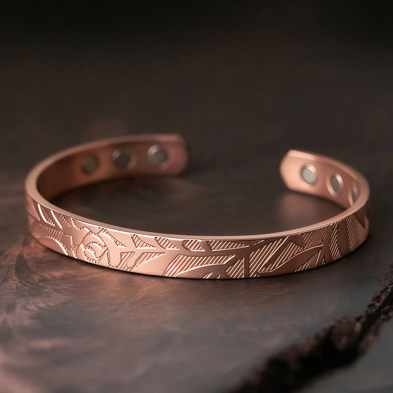 Armband Kupfer Rosenmuster – Balance & Glück