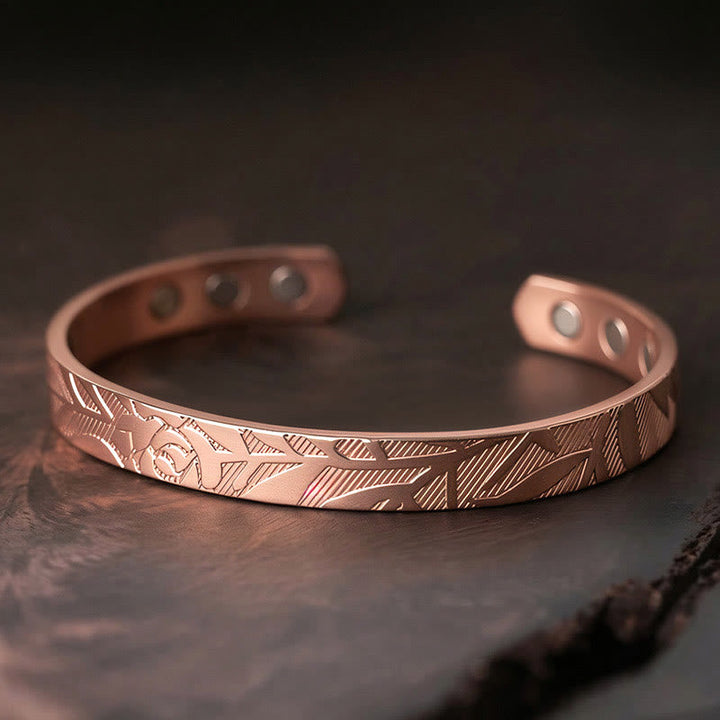 Armband Kupfer Rosenmuster – Balance & Glück