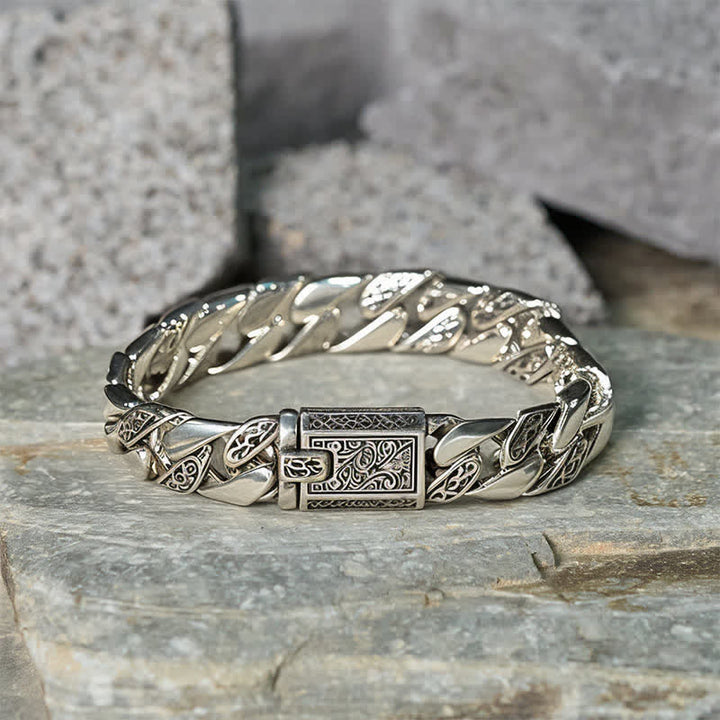 Armband Kupfer Blume Glück Segen Silberglieder graviert Stein Hintergrund