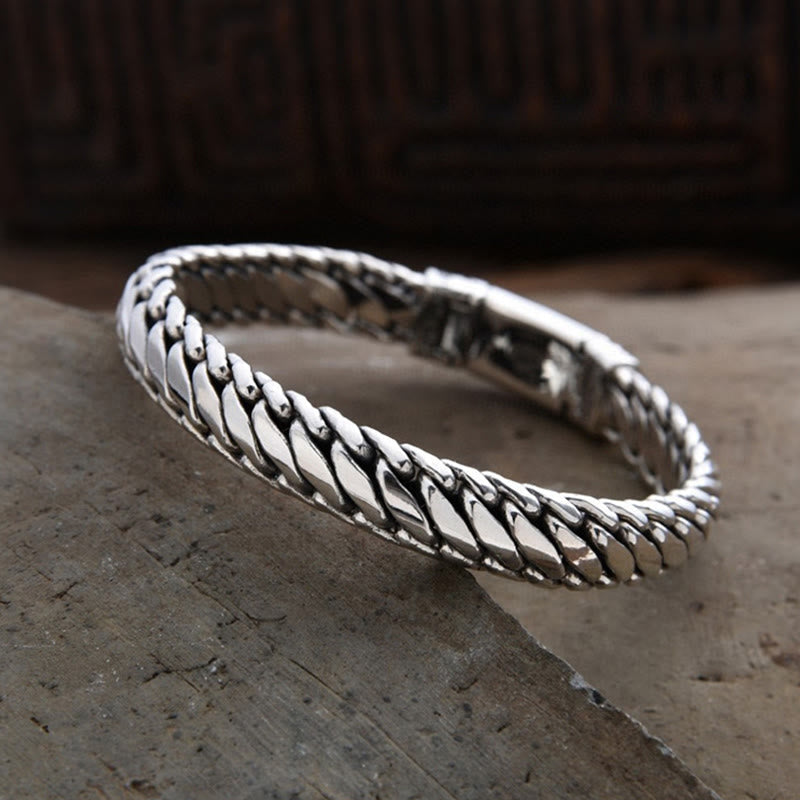 Armband Kupfer Wide Chain – Glück massives Gliederarmband Herren Schmuck Handgelenk