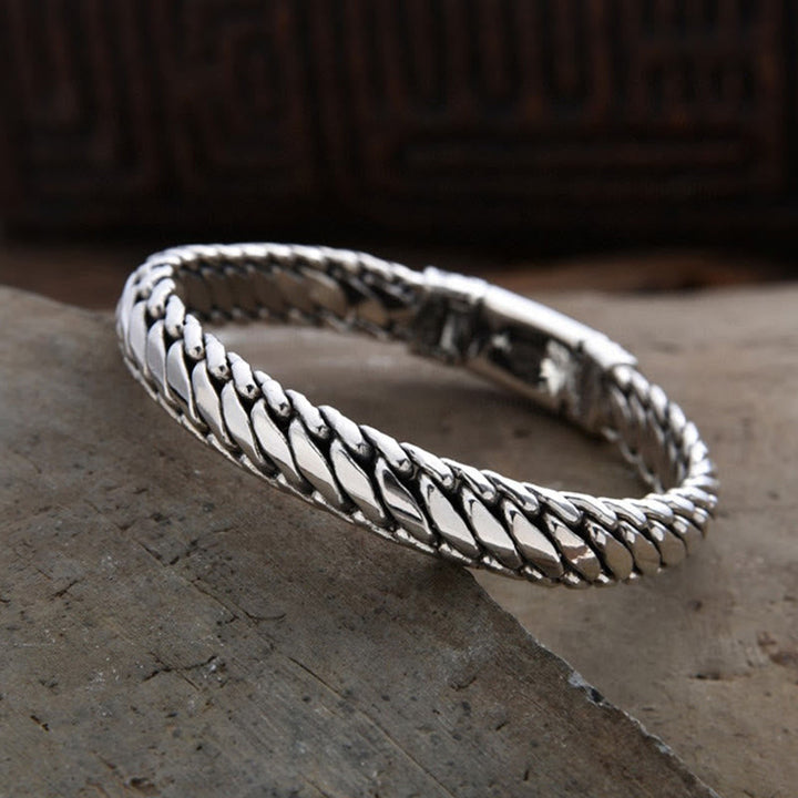 Armband Kupfer Wide Chain – Glück massives Gliederarmband Herren Schmuck Handgelenk