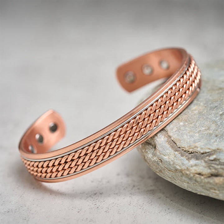 Armband Kupfer Braided Balance Magnete geflochten Stein Hintergrund Schmuck Handgelenk