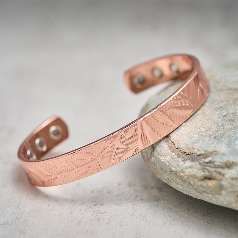 Armband Kupfer Rosenmuster Balance Glück magnetisch auf Stein