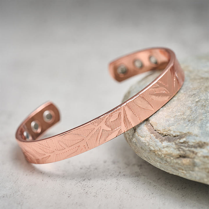 Armband Kupfer Rosenmuster Balance Glück magnetisch auf Stein