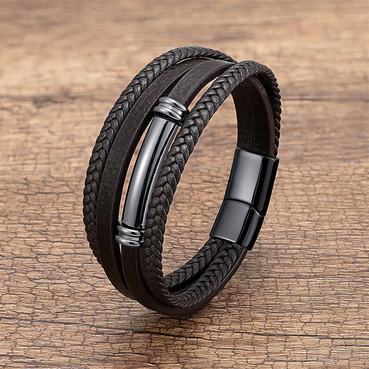 Armband Leder Multi Layered – Balance Black