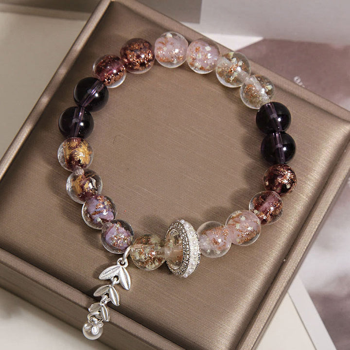 Armband Liuli Glas Perlen Wheat Ear Anhänger Schmuck violett funkelnd
