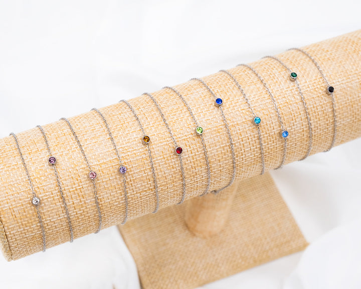 Armband mit Geburtsstein Silber Fein