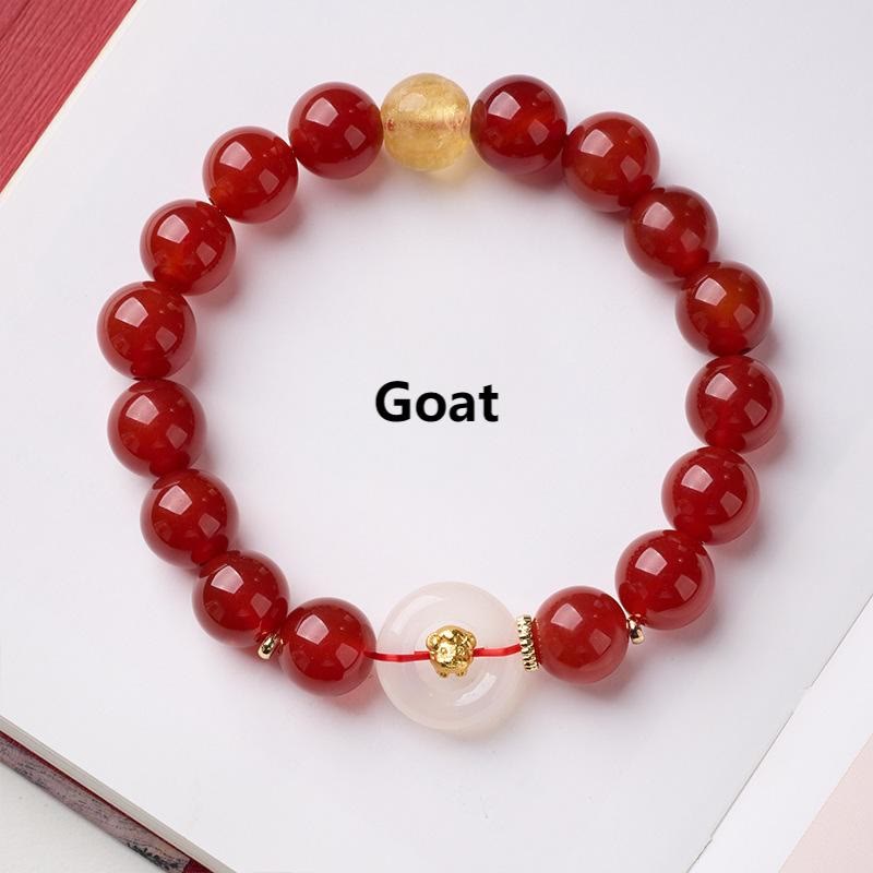 Armband Roter Achat Chalcedon Friedensschnalle – Selbstvertrauen