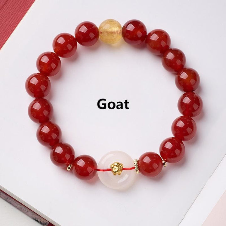 Armband Roter Achat Chalcedon Friedensschnalle – Selbstvertrauen