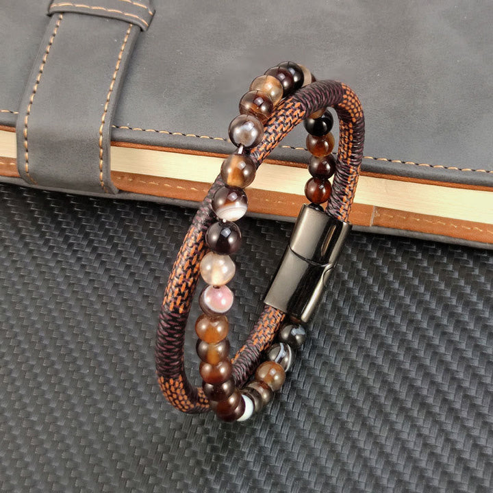 Armband Onyx – Erfolg Sardonyx Leather(Wrist Circumference: 19cm)