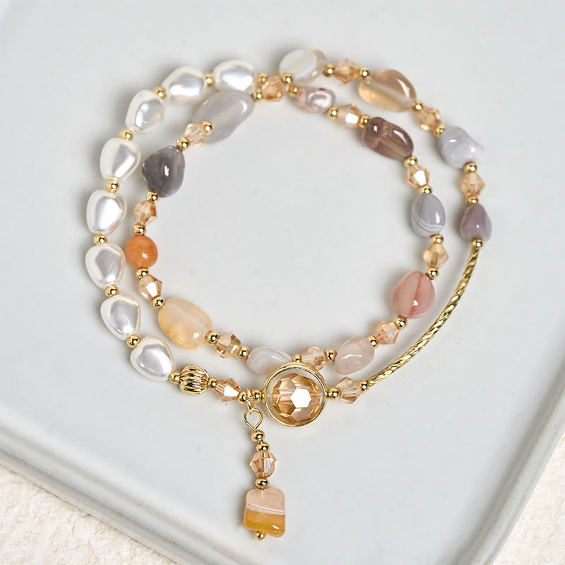Armband Perle Glas Perlen Doppel