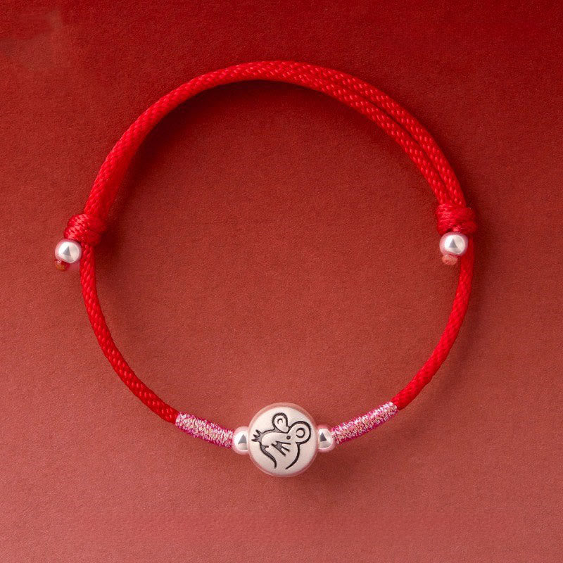 Armband Pferd Sterlingsilber Rote Schnur – Glück Rat Red String(Wrist Circumference: 14-18 cm)