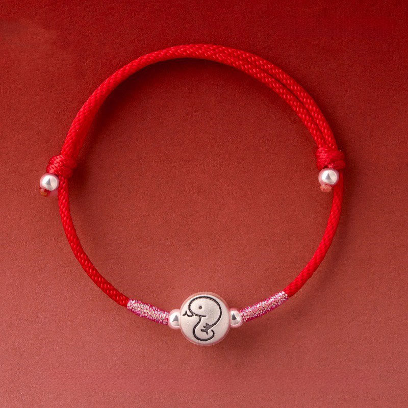 Armband Pferd Sterlingsilber Rote Schnur – Glück Snake Red String(Wrist Circumference: 14-18 cm)