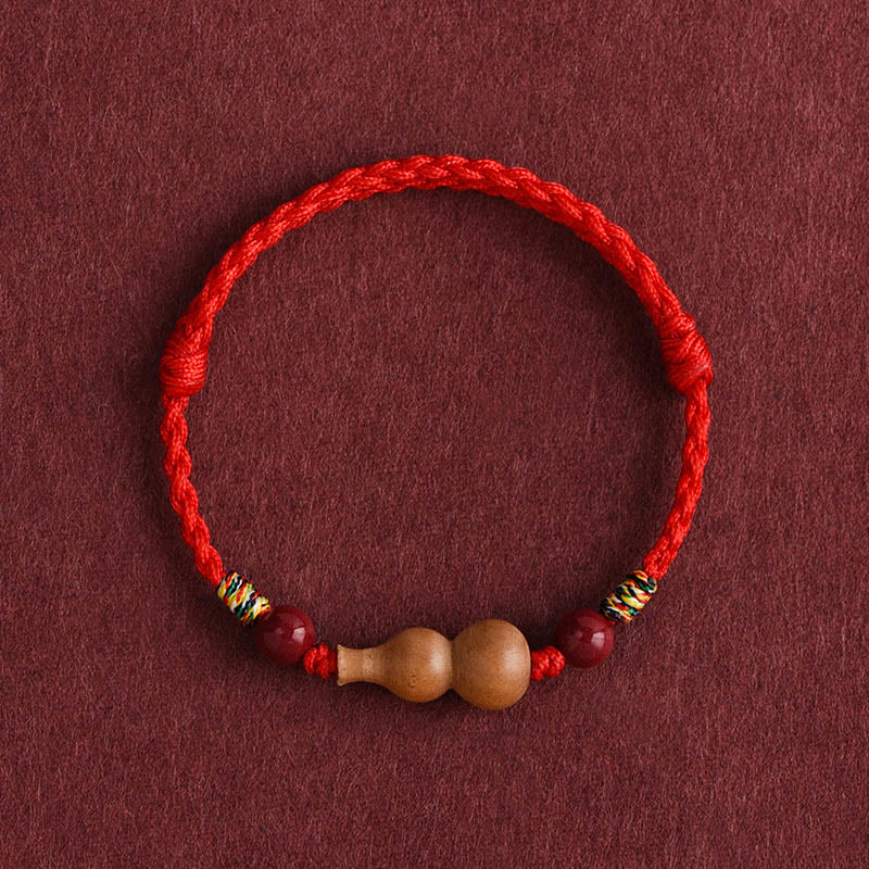 Armband Pfirsichholz – Glück & Wohlstand Red Rope(Wrist Circumference: 15-19cm)
