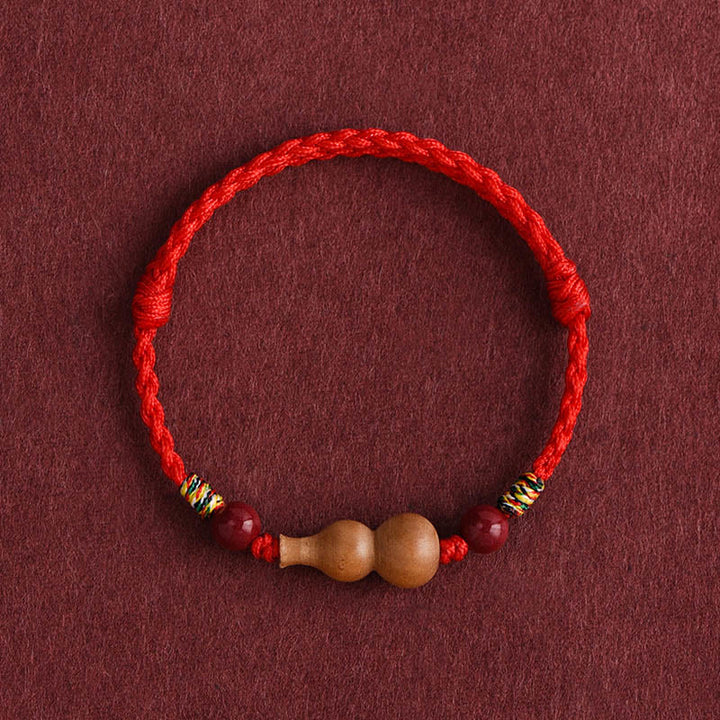 Armband Pfirsichholz – Glück & Wohlstand Red Rope(Wrist Circumference: 15-19cm)