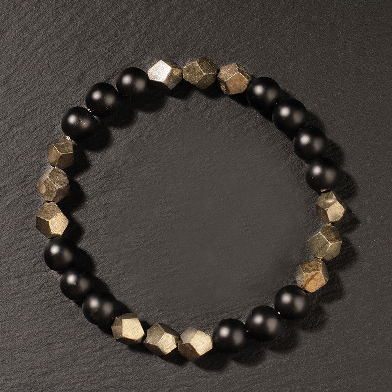 Armband Pyrit Gefrosteter Stein – Selbstvertrauen & Gleichgewicht