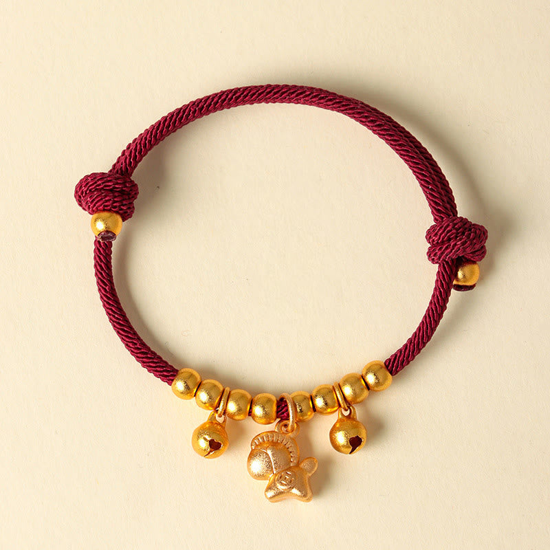 Armband Rote Schnur Kupfer Pferd – Glück & Stärke Gold Horse Red Rope