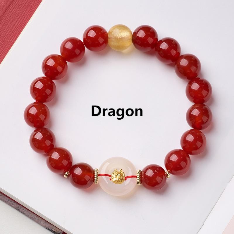 Armband Roter Achat Chalcedon Friedensschnalle – Selbstvertrauen Dragon