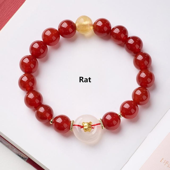 Armband Roter Achat Chalcedon Friedensschnalle – Selbstvertrauen Rat
