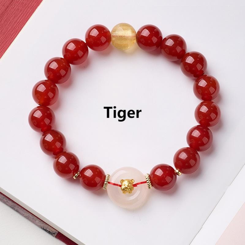 Armband Roter Achat Chalcedon Friedensschnalle – Selbstvertrauen Tiger