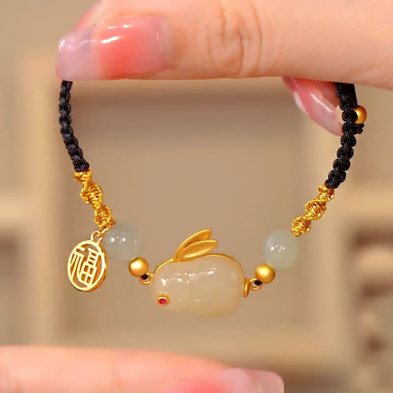 Armband Roter Achat Jade Hase