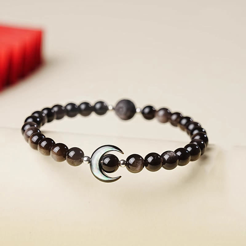 Armband Silber Obsidian Mond – Schutz