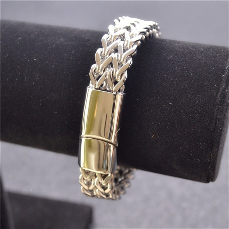 Armband Magnetisch Balance Energie Edelstahl Silber Goldverschluss Schmuckständer