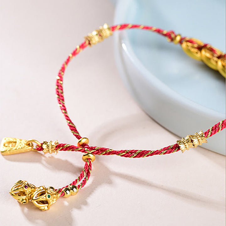 Armband Kupfer Fünf Kaiser Balance rotes Band Pixiu Anhänger Glück