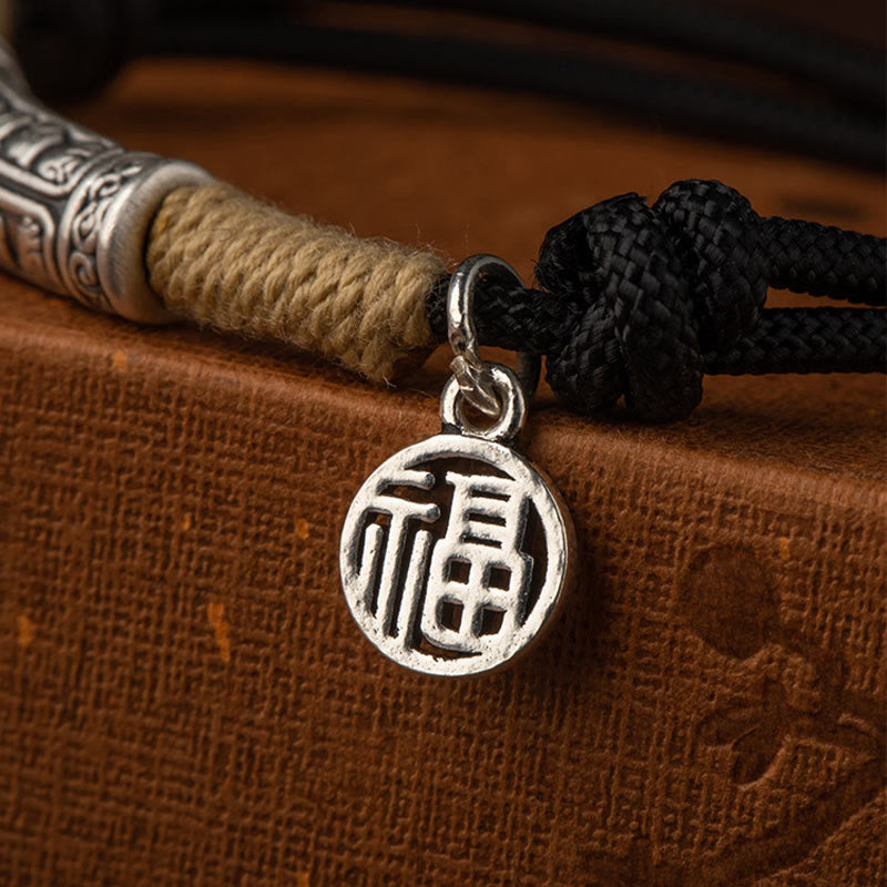 Armband 925 Silber Om Mani Padme Hum Glück Energie Fu Anhänger