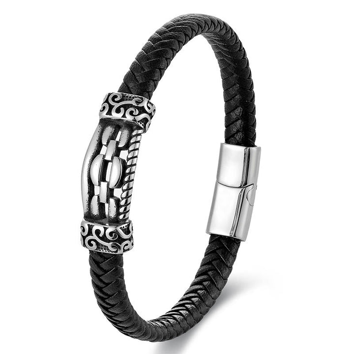 Armband Leder Chain Link Balance mit Verschluss Metallschmuck
