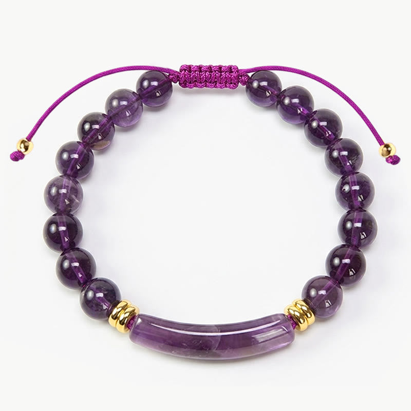 Armband Erdbeerquarz Grüner Aventurin Positivität lila Perlen verstellbar am Handgelenk getragen
