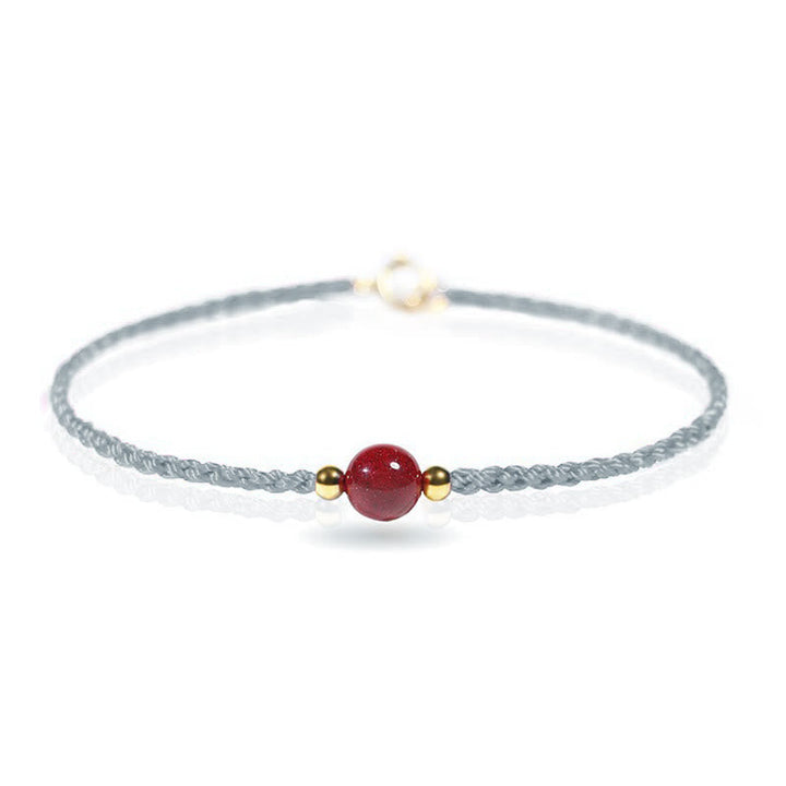 Armband Zinnober Rotes Band geflochten Perle filigran Schmuck Handgelenk