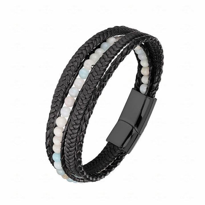 Armband Tigerauge Amazonit – Stärke Amazonite Black Buckle